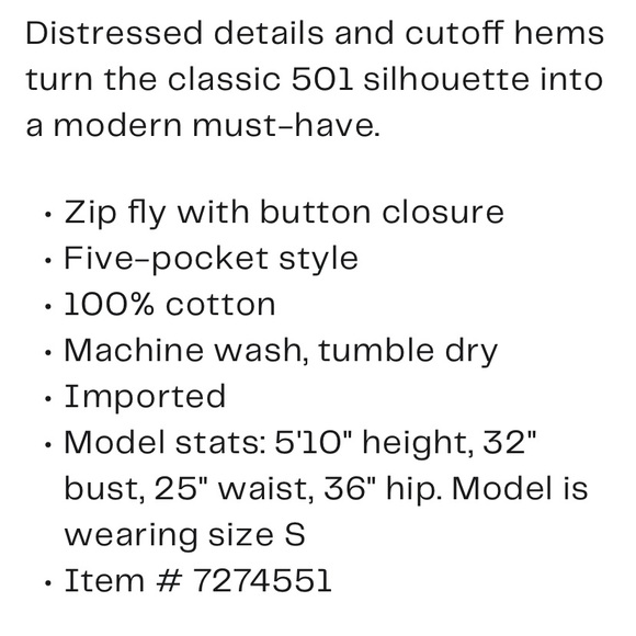 LEVI’S Shorts NWT 501 High Rise Ripped Button Fly In Quiet Riot Blue Size 24 - Picture 9 of 10